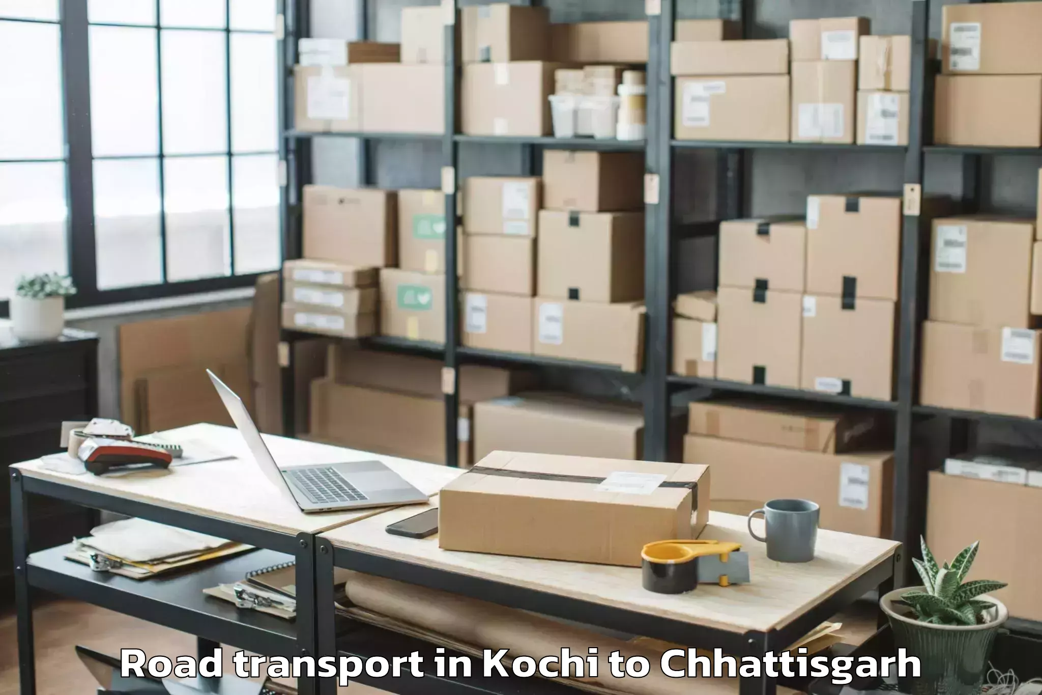 Book Kochi to Rajim Road Transport Online